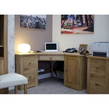 Torino Contemporary Oak Corner Desk