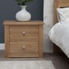 Torino Contemporary Oak 2 Drawer WIDE Bedside Cabinet