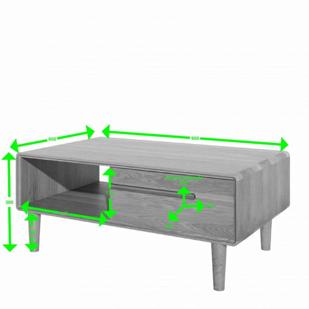 Scandic Oak 3 X 2 Coffee Table
