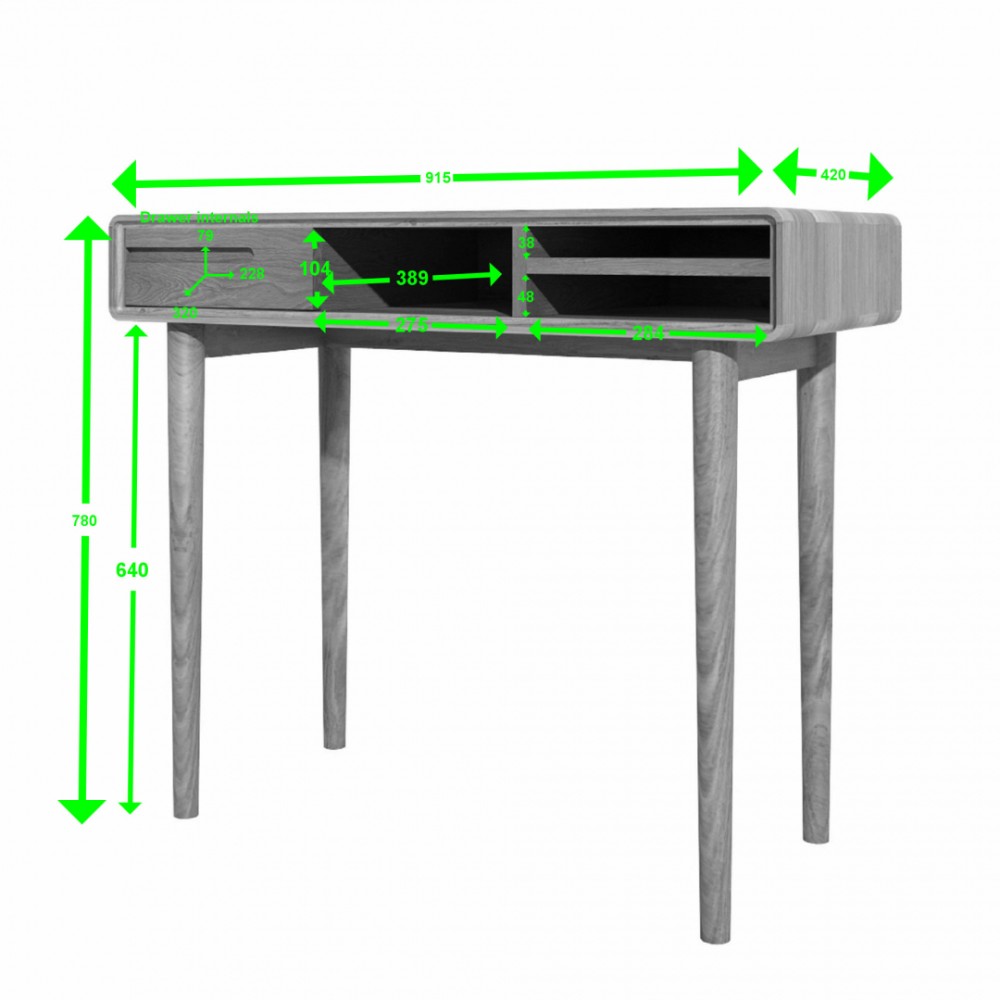 Scandic Oak Small Computer Desk