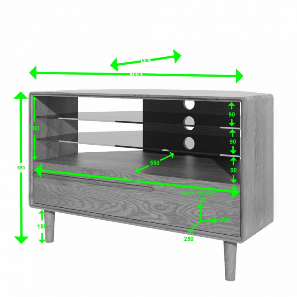 Scandic Oak Corner TV Unit Scandic Oak Corner TV Unit