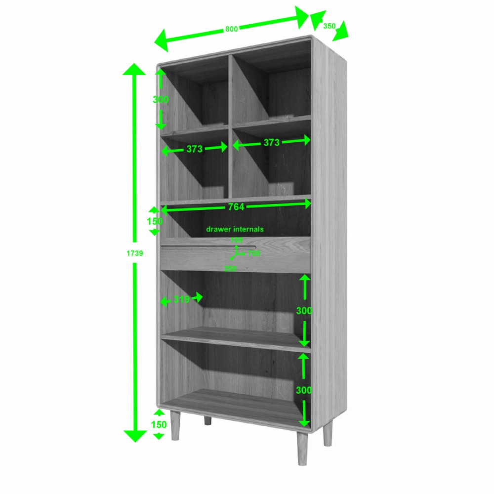 Scandic Oak Large Bookcase