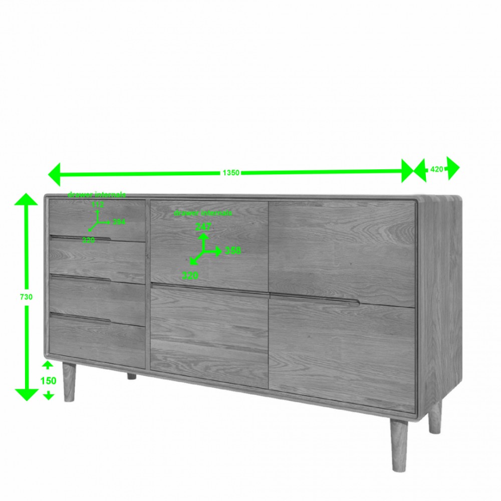 Scandic Oak Large Sideboard