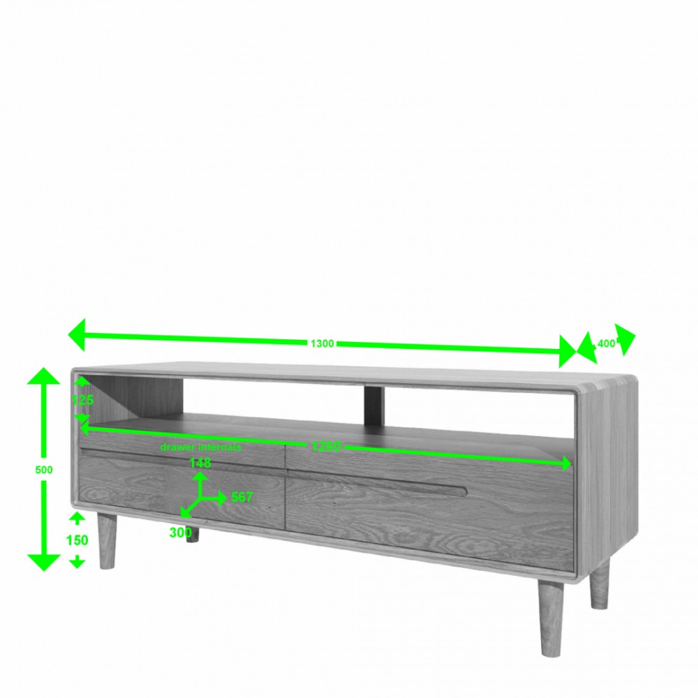Scandic Oak Medium TV Unit