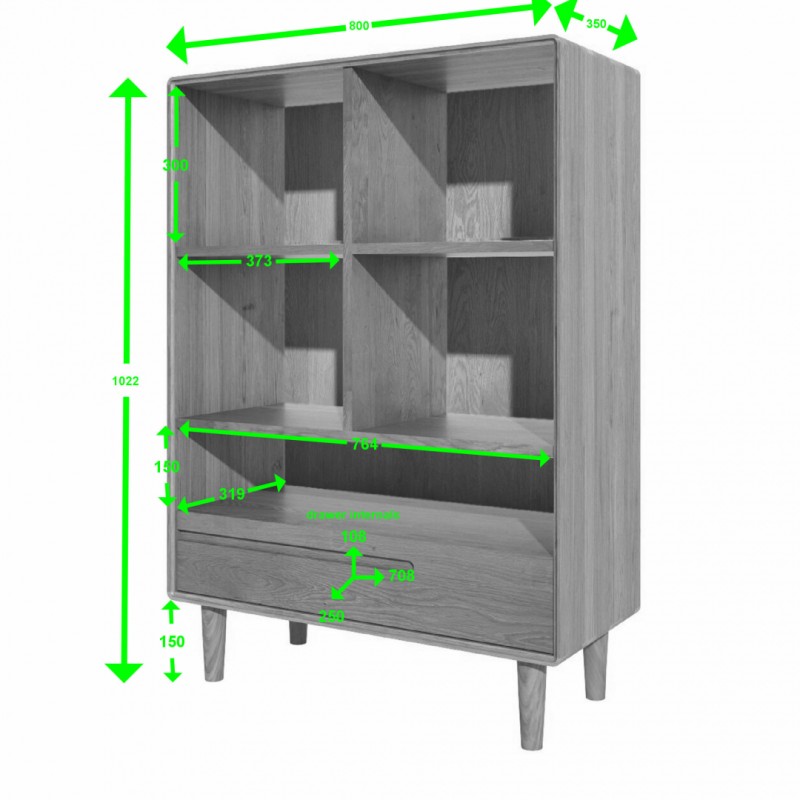 Scandic Oak Small Bookcase