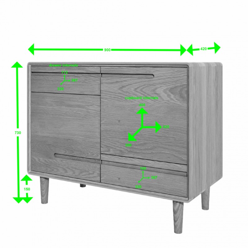 Scandic Oak Small Sideboard
