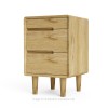 Scandic Oak 3 Drawer Bedside