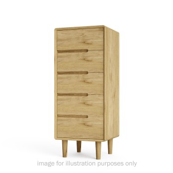 Scandic Oak 5 Drawer Chest of Drawers