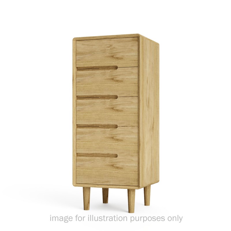 Scandic Oak 5 Drawer Chest of Drawers