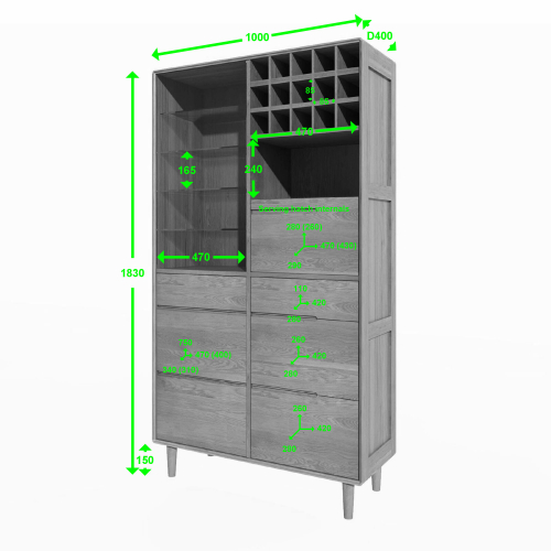 Scandic Oak Drinks Cabinet