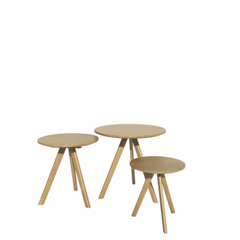 Scandic Oak Round Nest of Tables