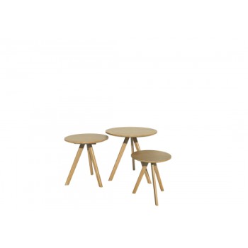 Scandic Oak Round Nest of Tables