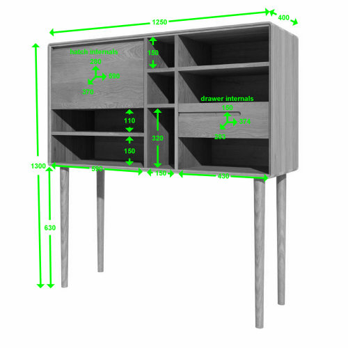 Scandic Oak Wide Cabinet