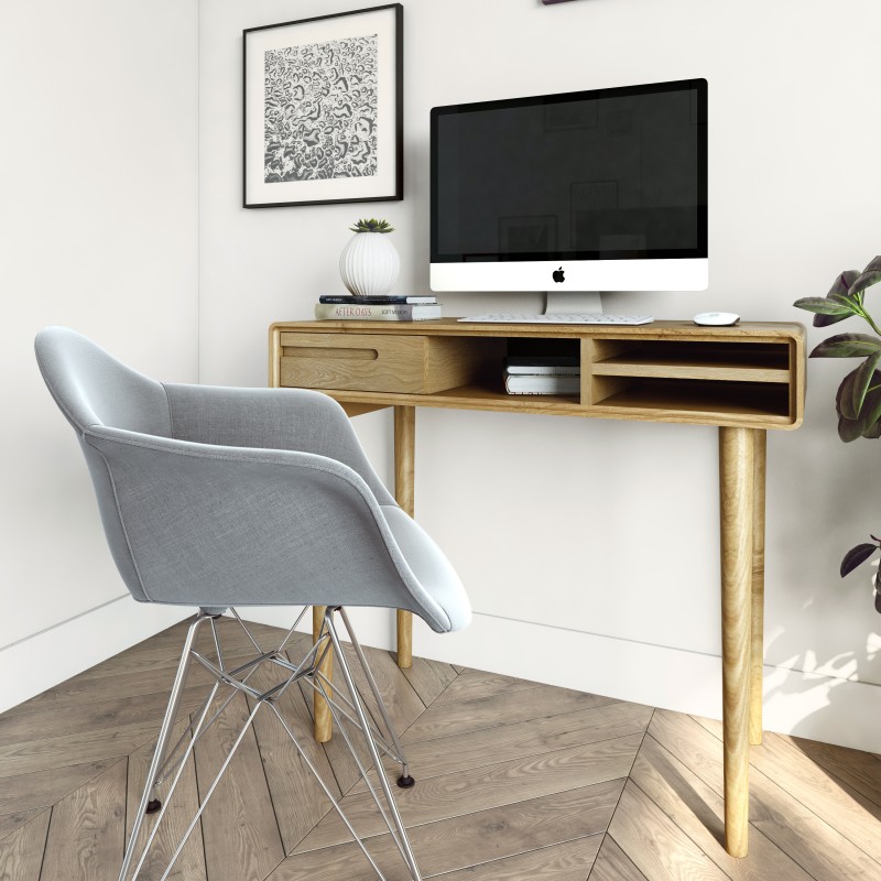 Scandic Oak Small Computer Desk