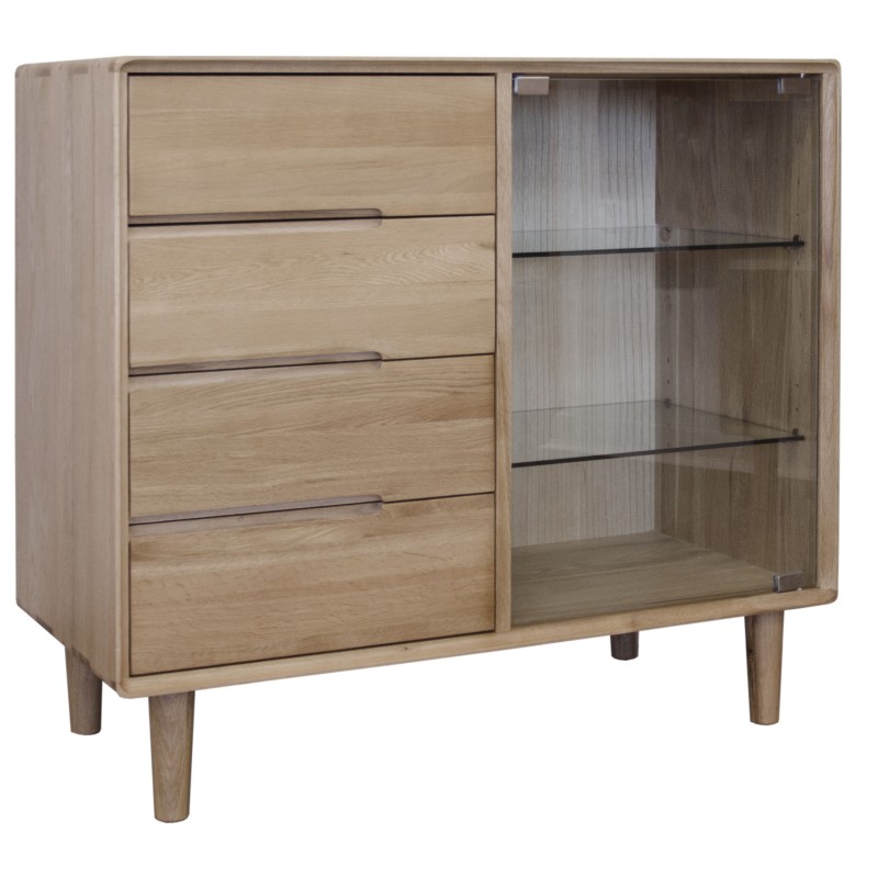 Scandic Oak Small Glazed Chest