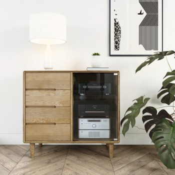 Scandic Oak Small Glazed Chest