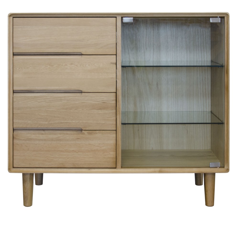 Scandic Oak Small Glazed Chest
