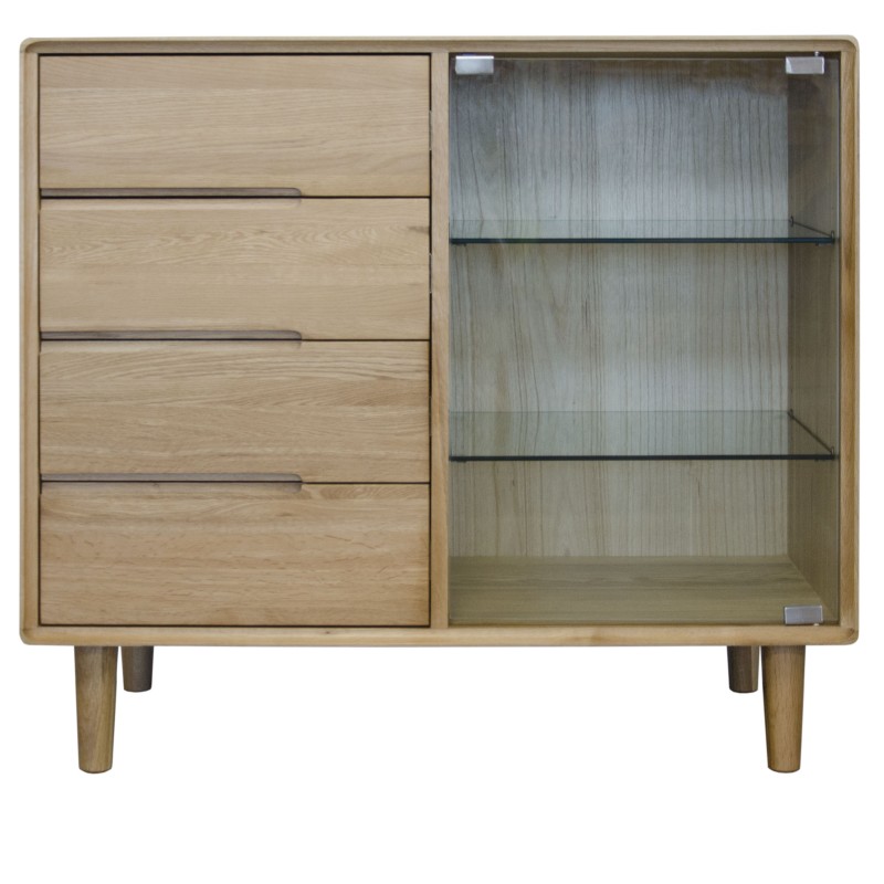 Scandic Oak Small Glazed Chest