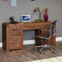 Shiro Walnut Twin Pedestal Computer Desk