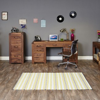 Shiro Walnut Twin Pedestal Computer Desk