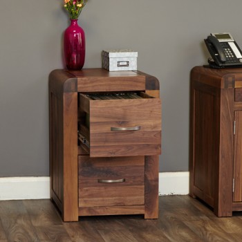 Shiro Walnut Two Drawer Filing Cabinet