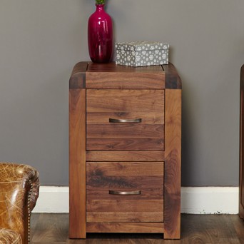 Shiro Walnut Two Drawer Filing Cabinet
