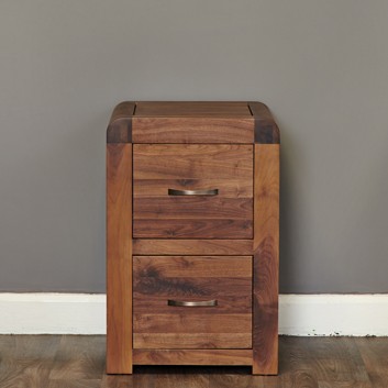 Shiro Walnut Two Drawer Filing Cabinet