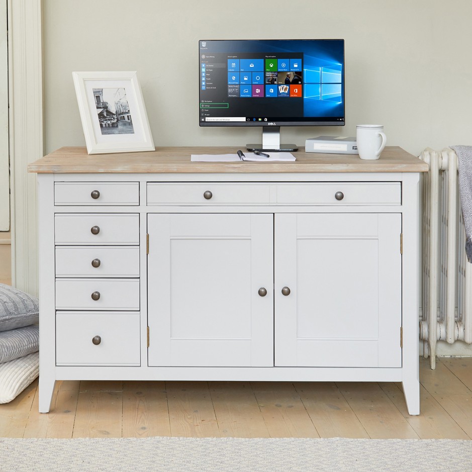 Signature Blue Hidden Home Office Desk