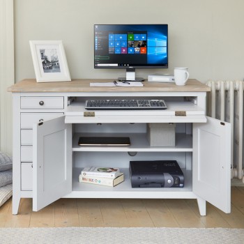 Signature Grey Hidden Home Office Desk