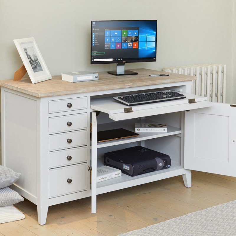 Signature Grey Hidden Home Office Desk