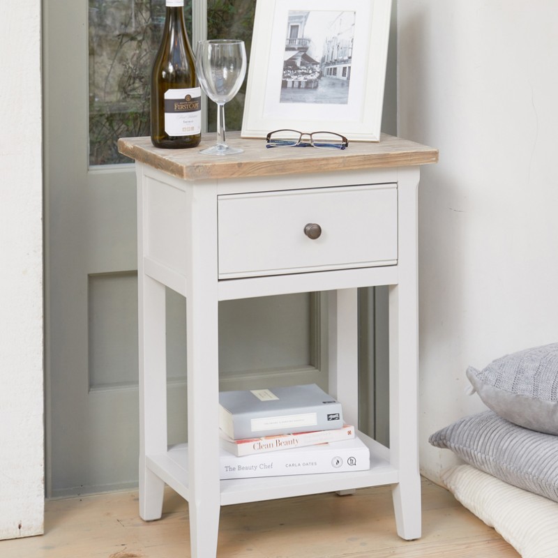 Signature Grey One Drawer Lamp Table