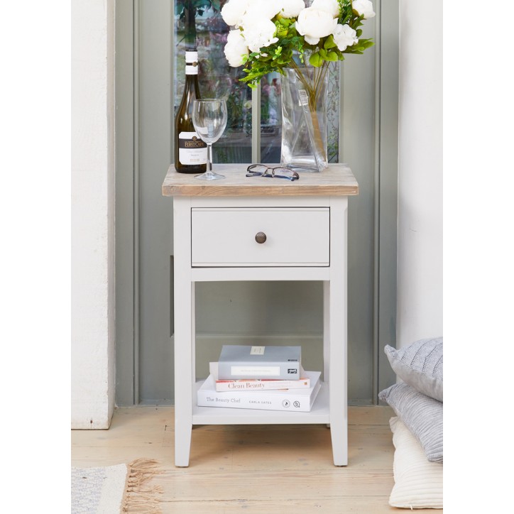 Signature Grey One Drawer Lamp Table