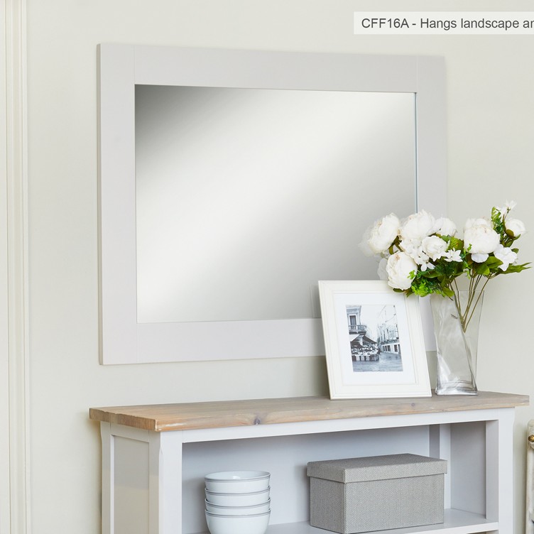 Signature Grey Overmantle Mirror (Hangs Landscape & Portrait)
