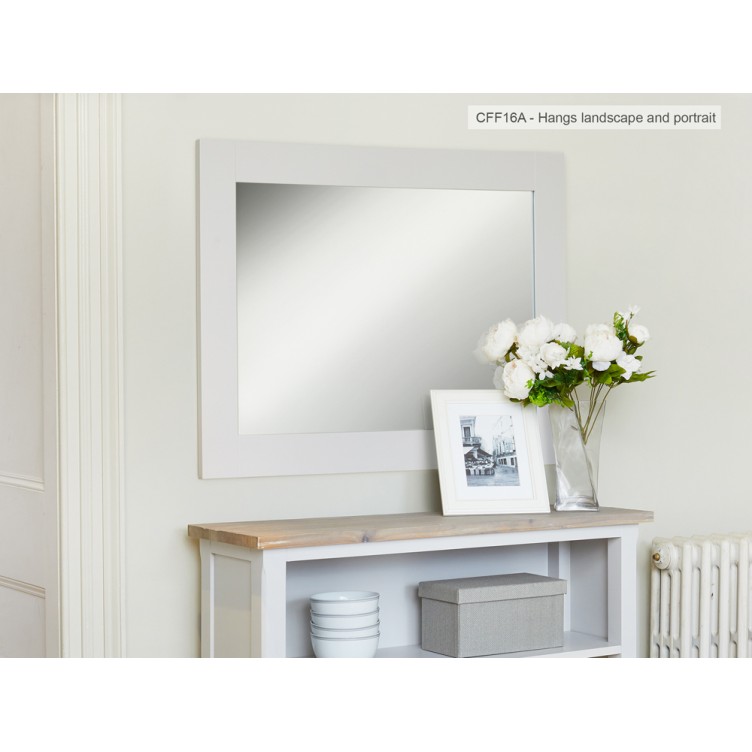 Signature Grey Overmantle Mirror (Hangs Landscape & Portrait)