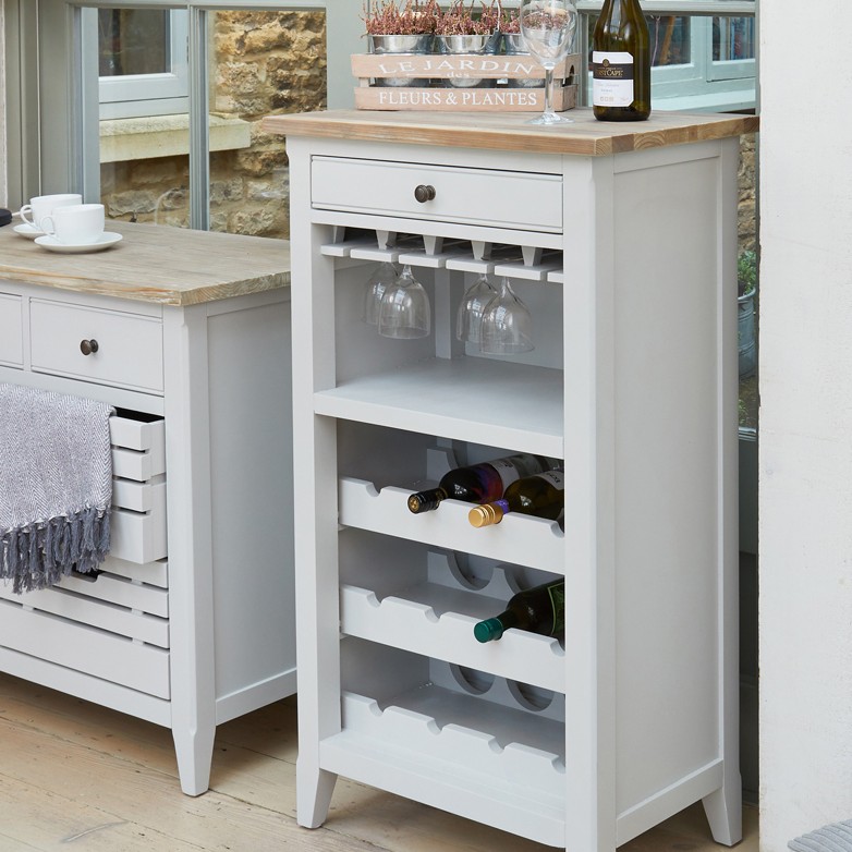 Signature Grey Wine Rack / Glass Storage Cabinet