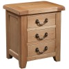 Somerset Oak 3 Drawer Bedside