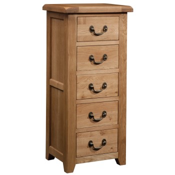 Somerset Oak 5 Drawer Wellington