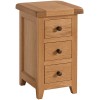 Somerset Oak Compact 3 Drawer Bedside