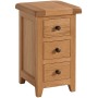 Somerset Oak Compact 3 Drawer Bedside