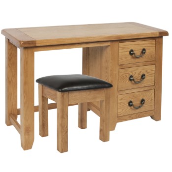 Somerset Oak Dressing Table + Stool
