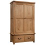 Somerset Oak Gents Wardrobe With 2 Drawers