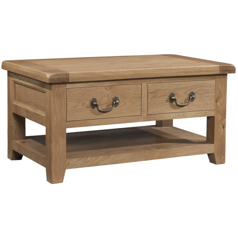 Somerset Oak Coffee Table with 2 Drawers