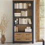 Splash of Blue - Large Open Bookcase with Drawers