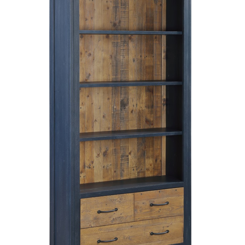 Splash of Blue - Large Open Bookcase with Drawers