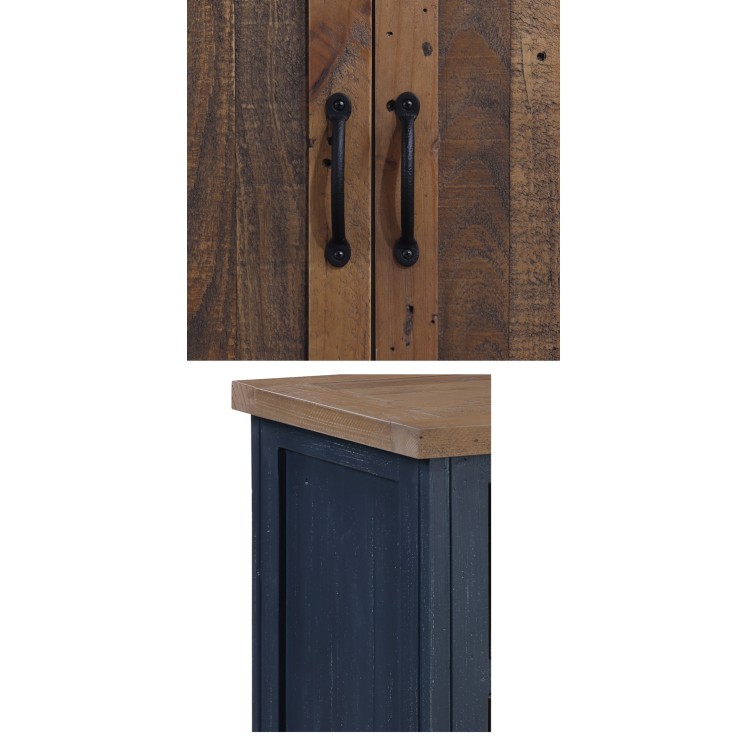 Splash of Blue - Large Open Bookcase with Doors