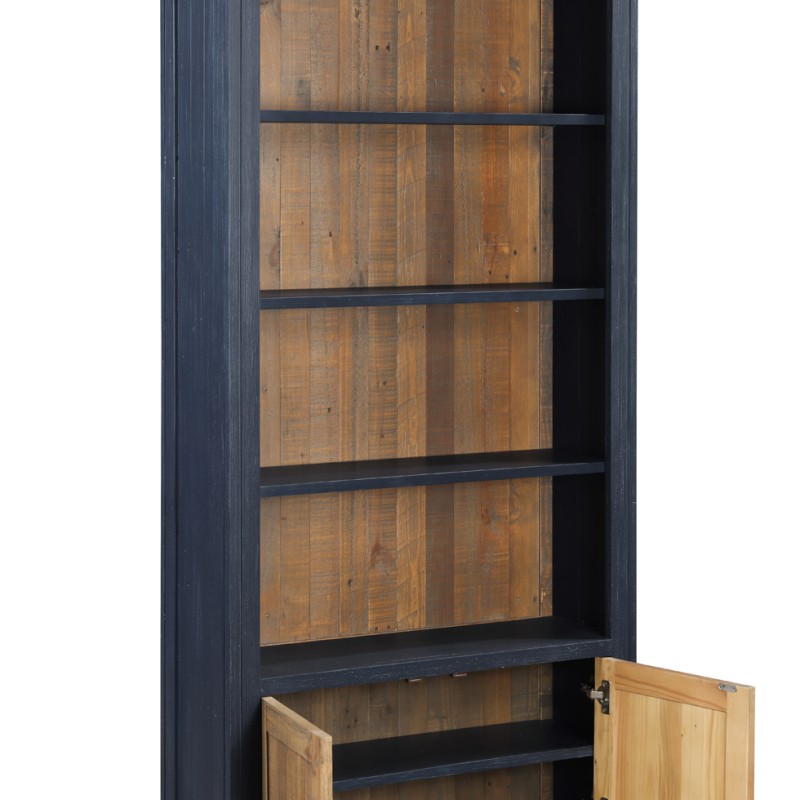 Splash of Blue - Large Open Bookcase with Doors
