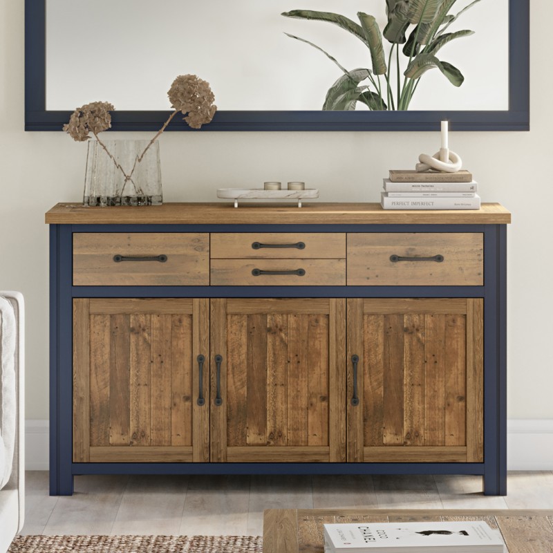 Splash of Blue - 3 Door / 4 Drawer Sideboard