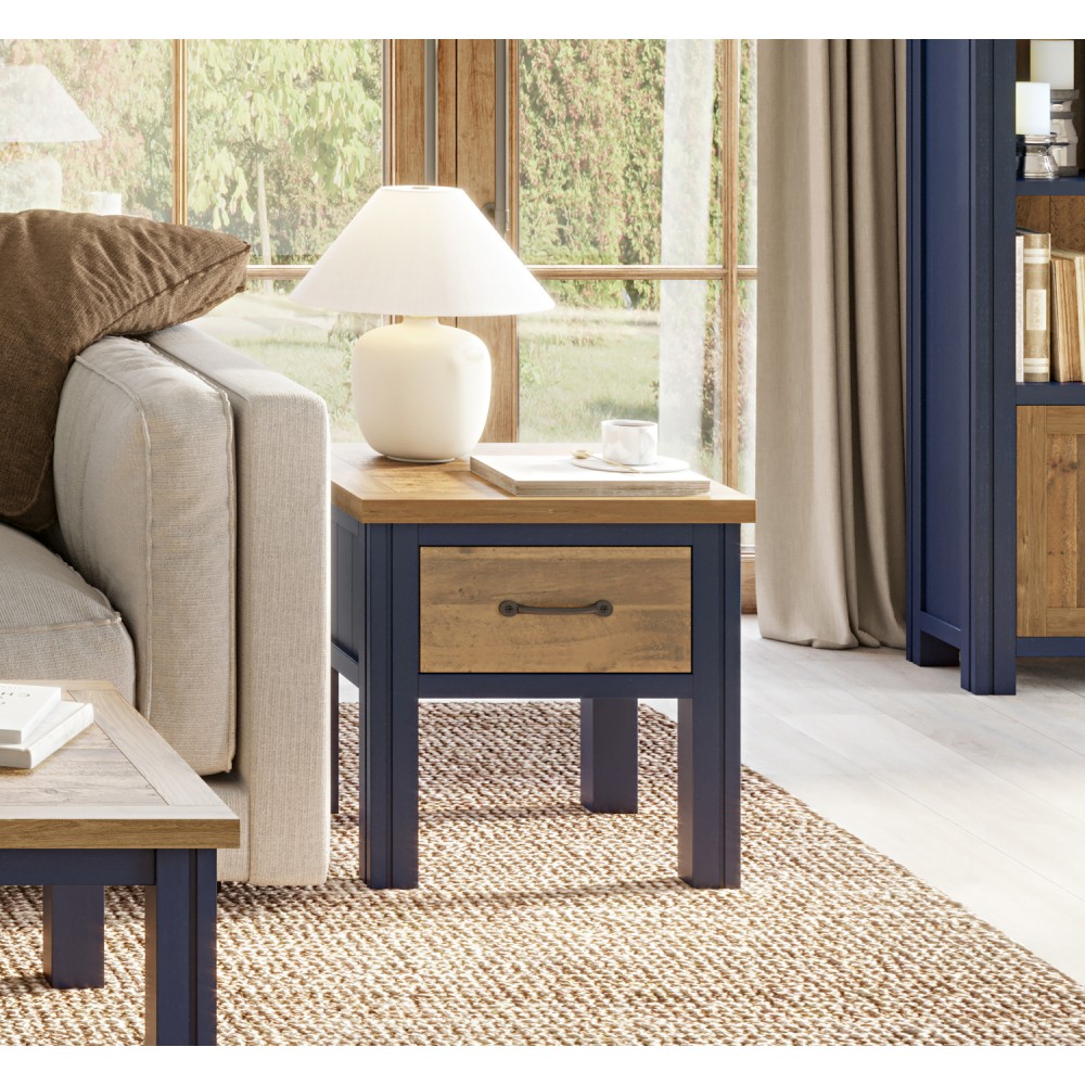 Splash of Blue - Lamp Table With Drawer