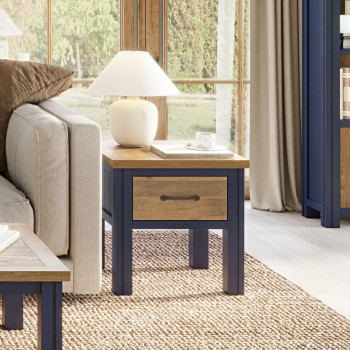 Splash of Blue - Lamp Table With Drawer