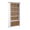 Splash of White - Large Open Bookcase with Drawers
